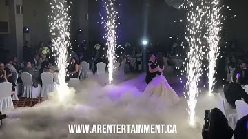 Cloud effect and cold sparks for wedding first dance - www.arentertainment.ca