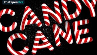 Creating a glossy CANDY CANE text effect in Photopea! screenshot 1