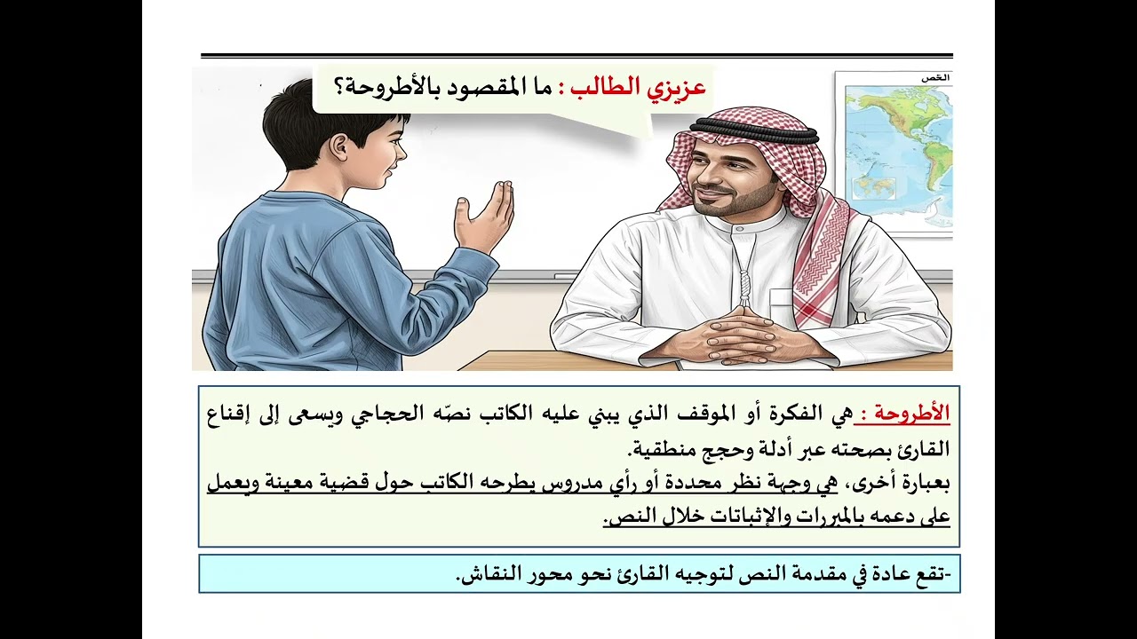 كيف تكتب الأطروحة في النصّ الحجاجيّ؟ مقررعرب201
