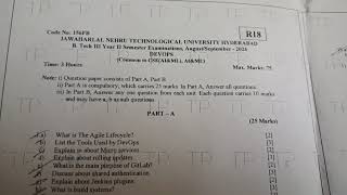 DEVOPS Question Paper 2024 || Btech || JNTUH || 3-1sem