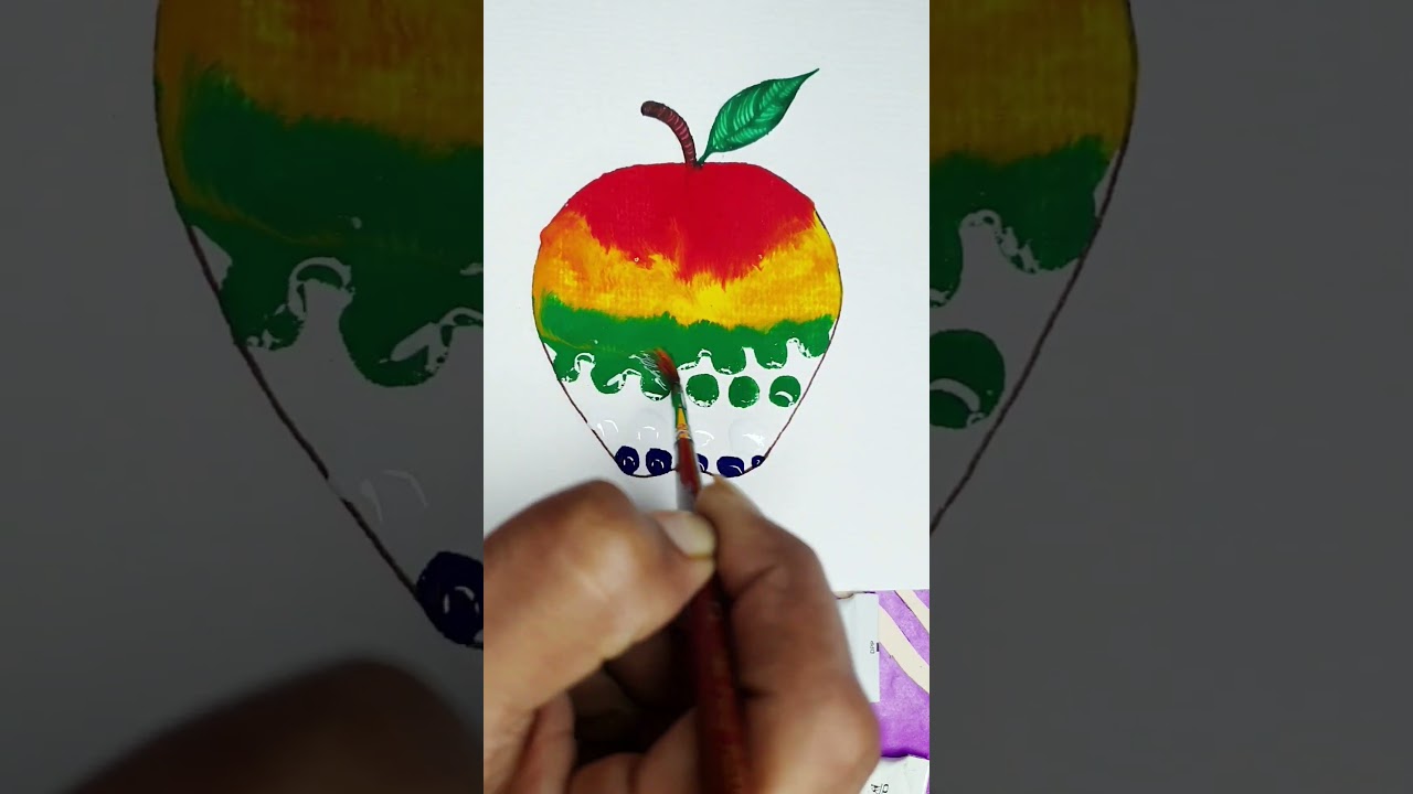 Rainbow apple 🌈🍎 Painting Idea 