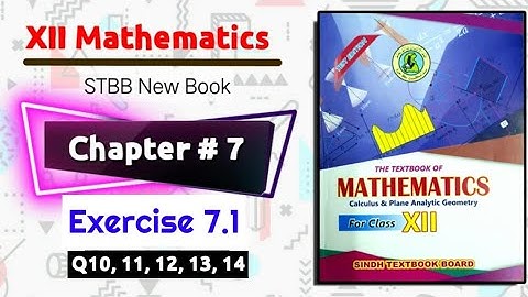 Class 12 Exercise 7.1 Unit 7"Plane Analytical geometry" New Maths book part 3