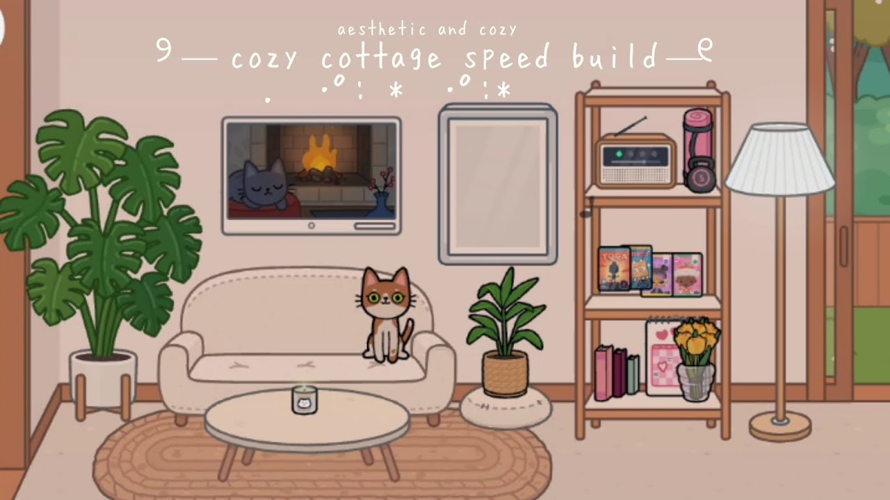 Cozy spring cottage speedbuild 🧸🧺🍵☁️💗|| toca Boca roleplay|| aesthetic and chill vlog||*asmr*