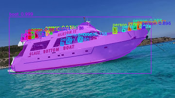 Mask RCNN with COCO dataset Object Detection and Segmentation: Video by boat at the Blue Lagoon