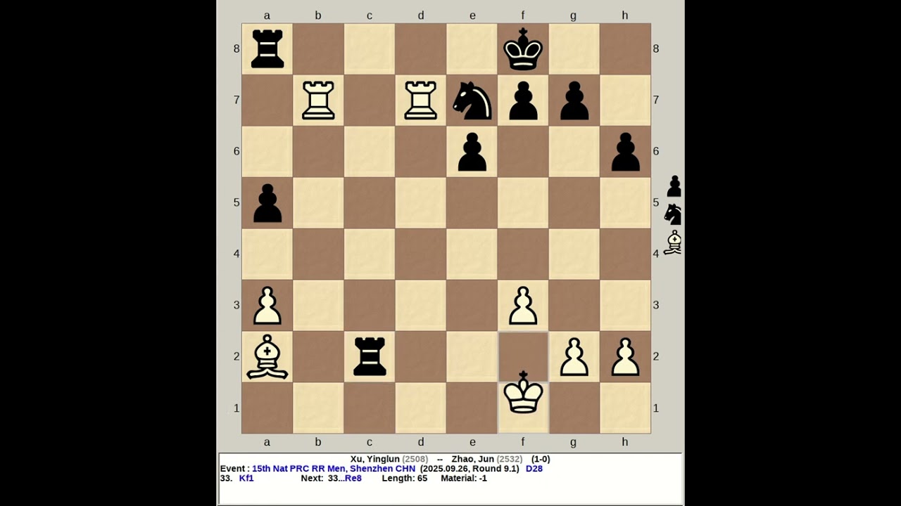Xu, Yinglun vs Zhao, Jun | 15th National RR Men Chess 2025, Shenzhen China