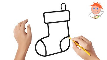 How to draw a Christmas stocking | Easy drawings 🧦