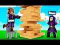 SFIDO I MIEI AMICI A JENGA GIGANTE!! SIMULATORE DI TORRE CHE CROLLA IN ROBLOX