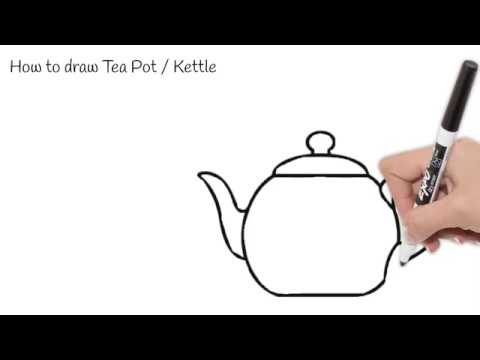 How to draw simple Tea pot within 1 minute - part 131