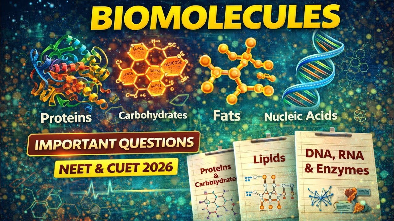 Biomolecules Important MCQs | NEET 2026 | CUET | Class 11 Biology Boards Preparation