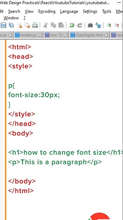 how to change font-size in html using #css - YouTube