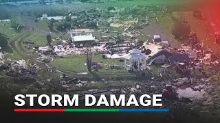 Aerial video shows storm damage across Valley View, Texas | ABS-CBN News