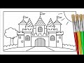 Cara menggambar dan mewarnai istana | Learn drawing & coloring