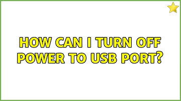 Ubuntu: How can I turn off power to USB port?