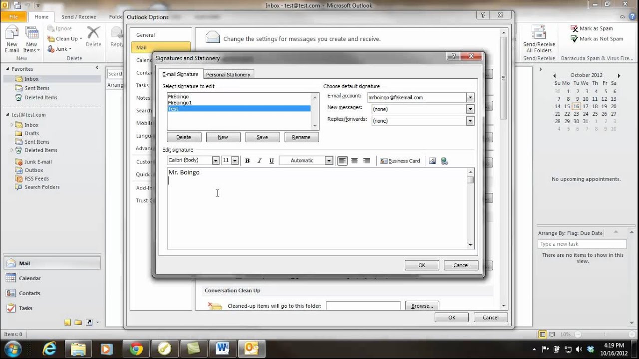 Creating Signatures in Outlook 2003-2010 - YouTube