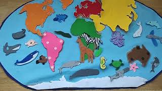 My Montessori Felt World Map & Felt Animals