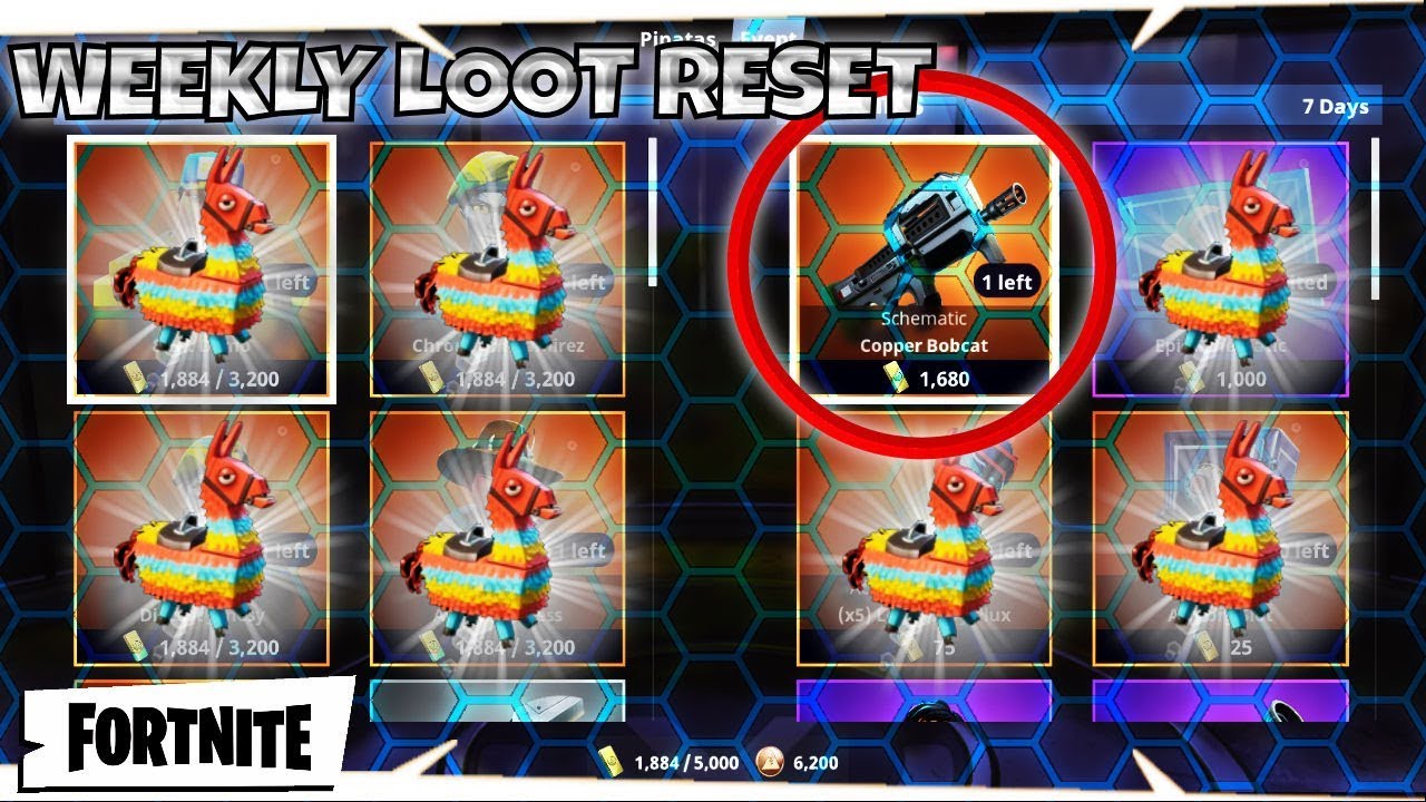 Fortnite Pve Weekly Loot Reset Bobcat Opening A Bunch Of - fortnite pve weekly loot reset bobcat opening a bunch of llamas