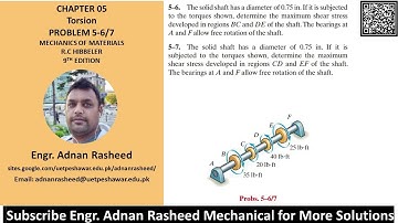 5-6/7 |Hoofdstuk 5|Torsie|Mechanica van materiaal Rc Hibbeler|