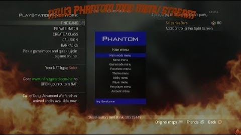 [PS3] MW3 Phantom Mod Menu FREE UNLOCK ALL Live stream Chilling! FEEL FREE TO JOIN