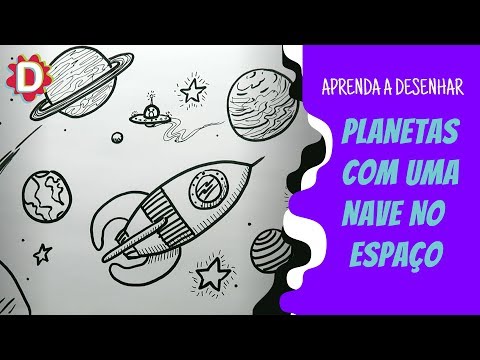 Planetas E Uma Nave Foguete No Espaco Universo Como Desenhar Simples E Facil Youtube