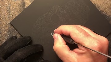 Sugar skull original scratchboard art Part 1