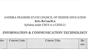 1st semester information& communication technology Andhra University syllabus & question paper