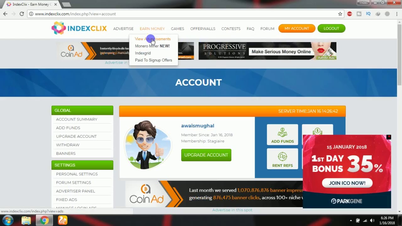 The Most High Paying PTC Website IndexClix