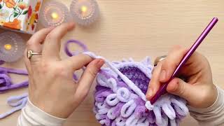 Relaxing Loop Stitch Crochet, Soft Repetitive Texture, Calming Process