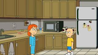 CAILLOU EATS SALAD GETS SICK