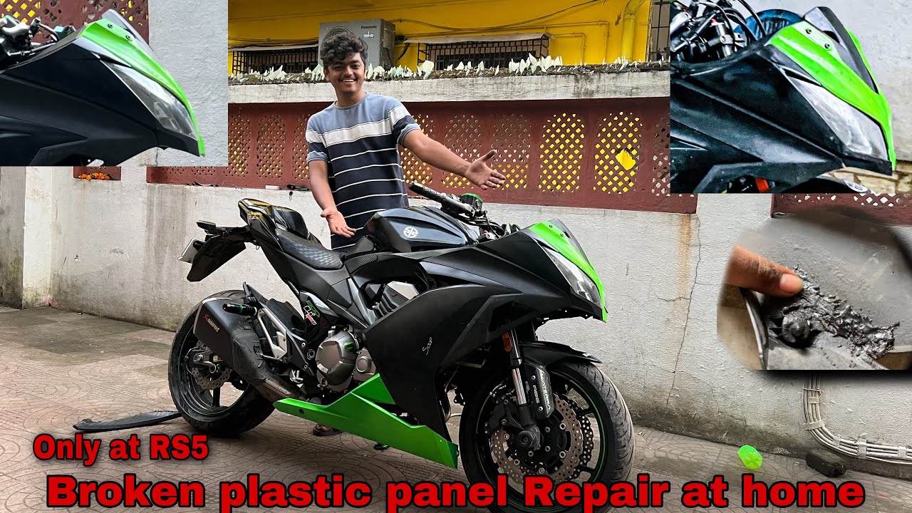 Broken Bike plastic panel repair at home 😖 only at RS 5 😱 YouTube