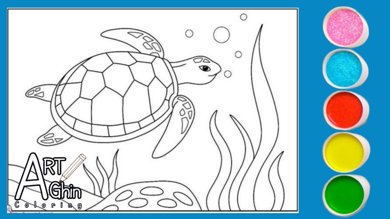How to Coloring Turtle Animals | Animals For Kids & Toddlers | Let's ...