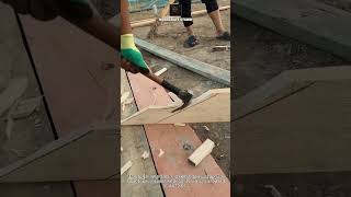 Perfect Timber Joint with a Carpenter's Hatchet #Woodworking #Carpentry #Construction