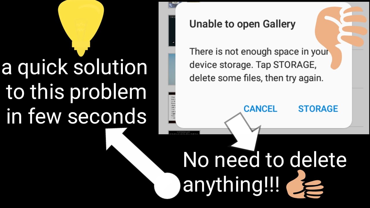 not enough memory to open gallery not enough memory to open gallery