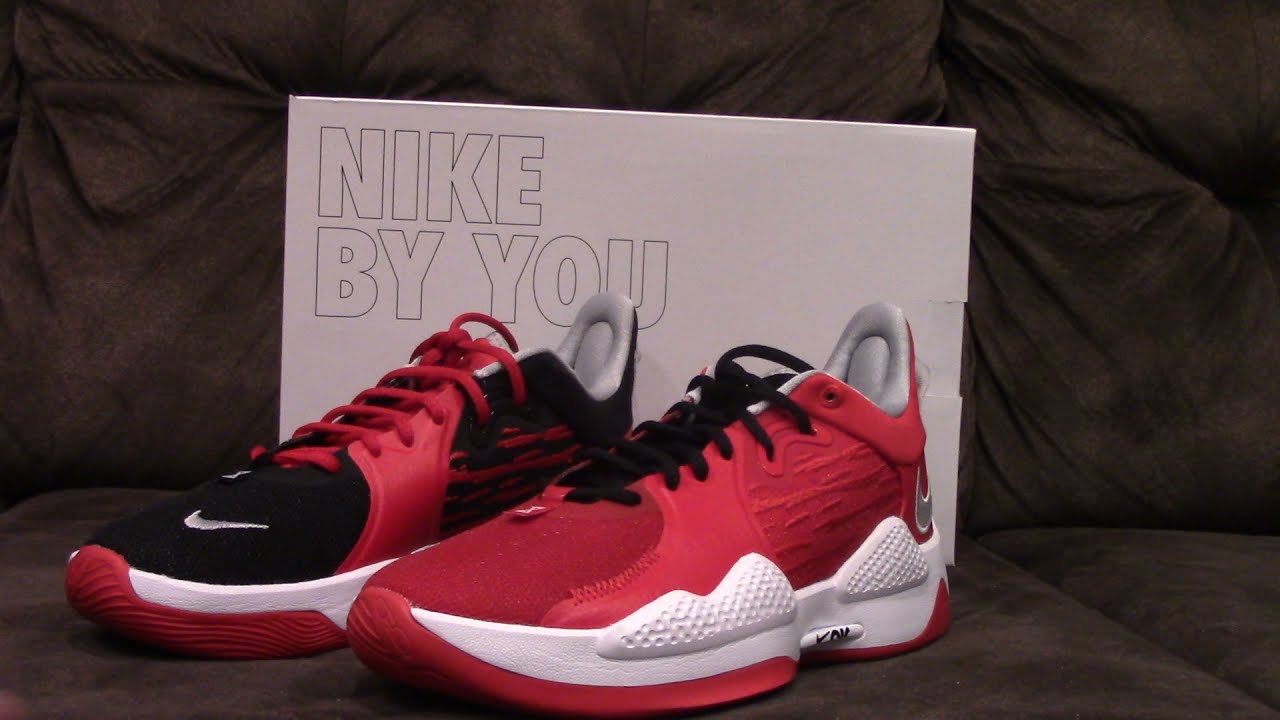 Custom Pg 5 Mismatch Basketball Shoes Red & Black 