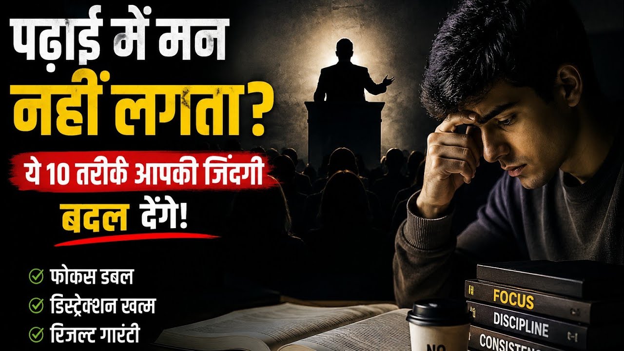 How To focus on Studies?🔥 | 10 Brain Hacks to studyl Must watch