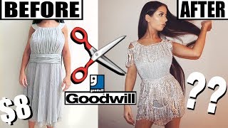 DIY THRIFT STORE PARTY DRESS MAKEOVER!