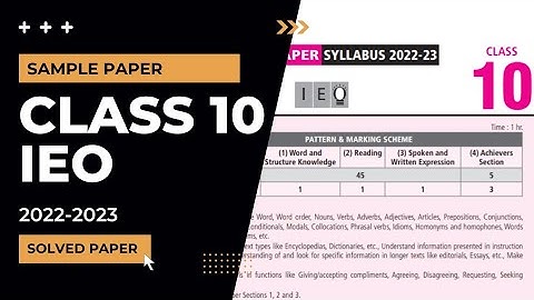 Class 10 IEO sample paper 2022-2023 solved paper/IEO class 10 sample paper 2022/class 10 Olympiad