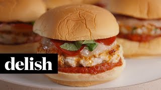 Chicken Pizza Burgers | Delish + Ragu