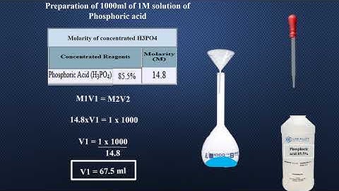 Preparation of 1M solution of H3PO4 l Preparation of 1Molar  solution of phosphoric acid l animation