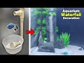 Underwater waterfall fish tank setup  aquarium decoration ideas