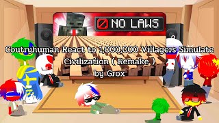 Coutryhumann React to 1,000,000 Villagers Simulate Civilization ( Remake ) ( gacha x Coutryhuman )