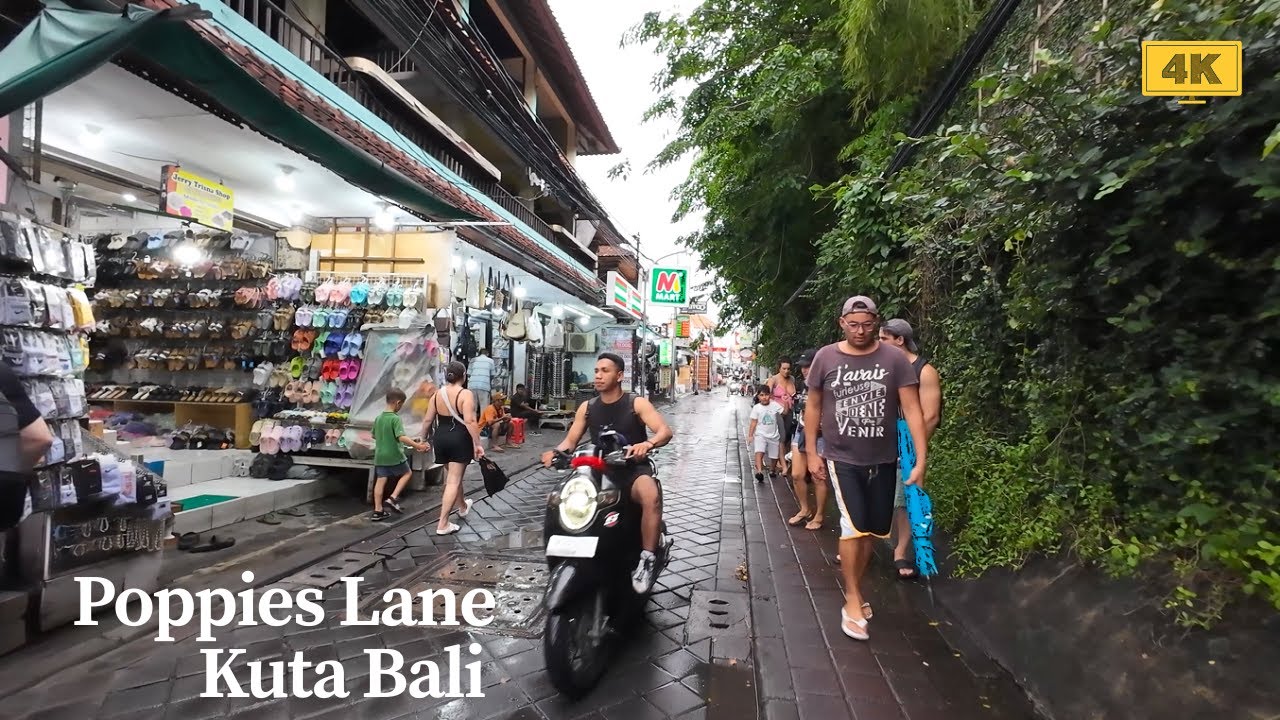 4K Poppies Lane Kuta Bali Situation in 2026 | Walking Tour Bali Today