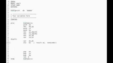 numtoascii - Turn a number into a string of digits - Assembly 8086