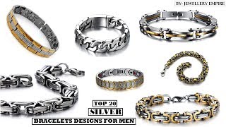 Top 20 Silver Bracelet Designs For Mens - YouTube
