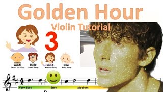 Golden hour by JVKE sheet music and easy Violin Tutorial Resimi
