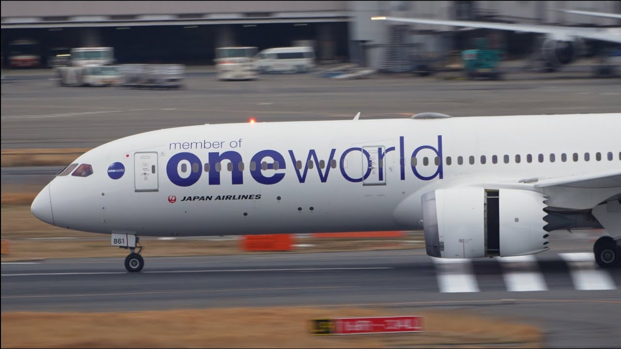 JAL Boeing 787-9 Oneworld Livery JA861J Landing at Tokyo Haneda