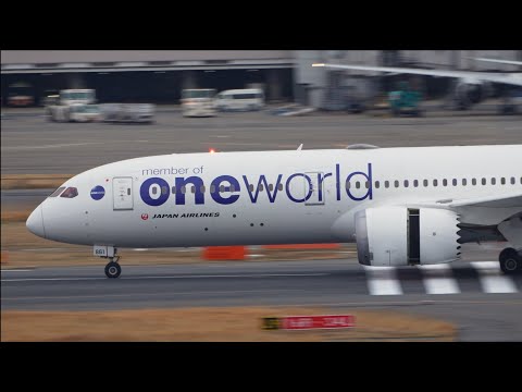 JAL 787-9 oneworld 日本航空 ワンワールド JA861J NG JAL Oneworld Livery Airbus A350-900 Boeing 787-9 Landing at