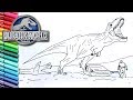 Jurassic World Fallen Kingdom Drawing and Coloring Dinosaur | Trex Dinosaur Color Pages for Children