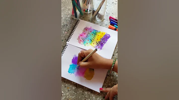 Water color background card | teacher's day card diy | #shorts  #calligraphy - DayDayNews