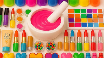 Satisfying Video DIY Slime ASMR | Making Pink Cloud Slime Mixing Sunscreen Makeup Random Things