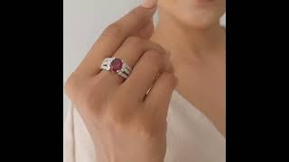 OVAL RUBY 2.5 CARAT SILVER RING (OJR0046RB)